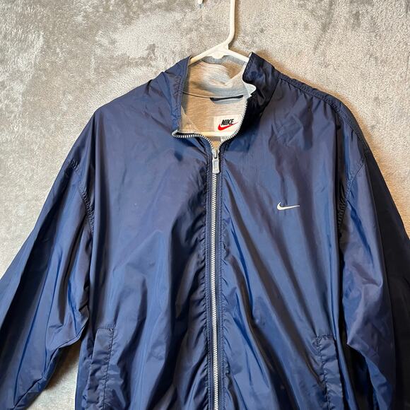 Vintage Nike‎ Windbreaker Nylon Jacket Navy Y2K 90s Streetwear Swoosh Logo XL - Picture 2 of 6